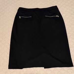 Talbots Black Pencil Skirt with Zipper Accents